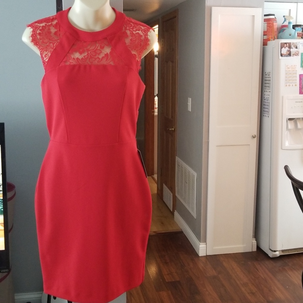 Red mini dress